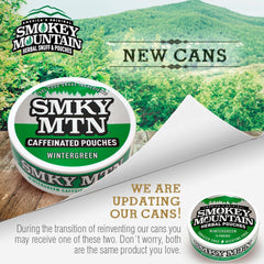 Closeup of Smokey Mountain Wintergreen caffeinated pouch texture.