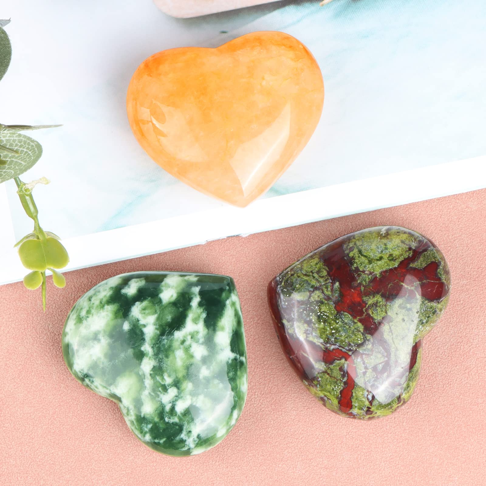 SMQ Dragon Blood Stone Heart Worry Stone in meditation space