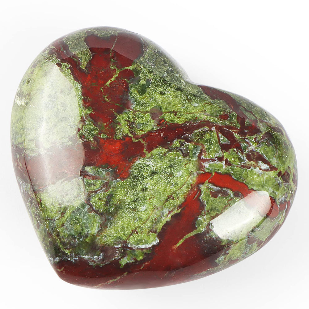 SMQ Dragon Blood Stone Heart Worry Stone hand-carved detail highlights artisanal craft