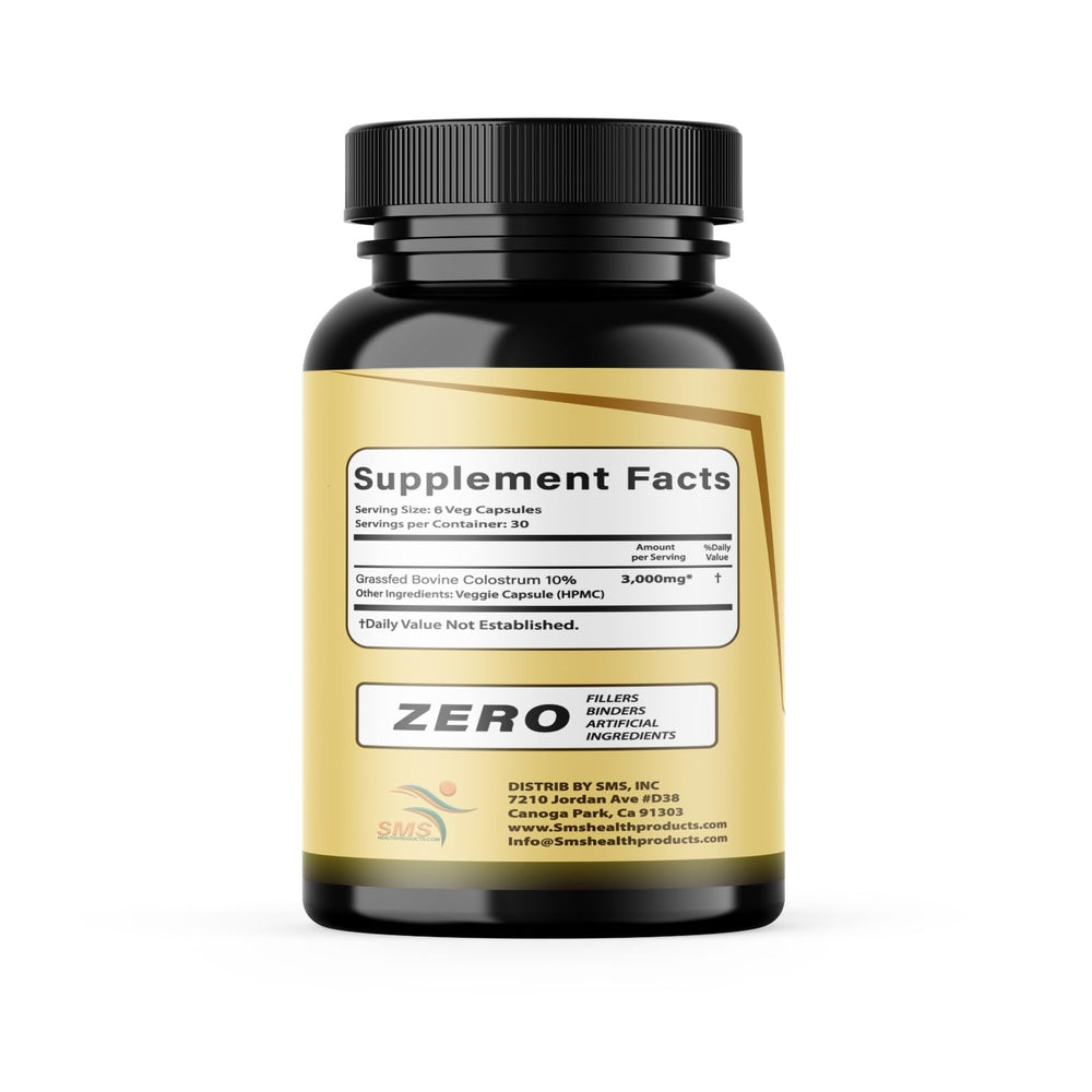 SMSHEALTHPRODUCTS.com grass-fed beef colostrum capsules for on the go support