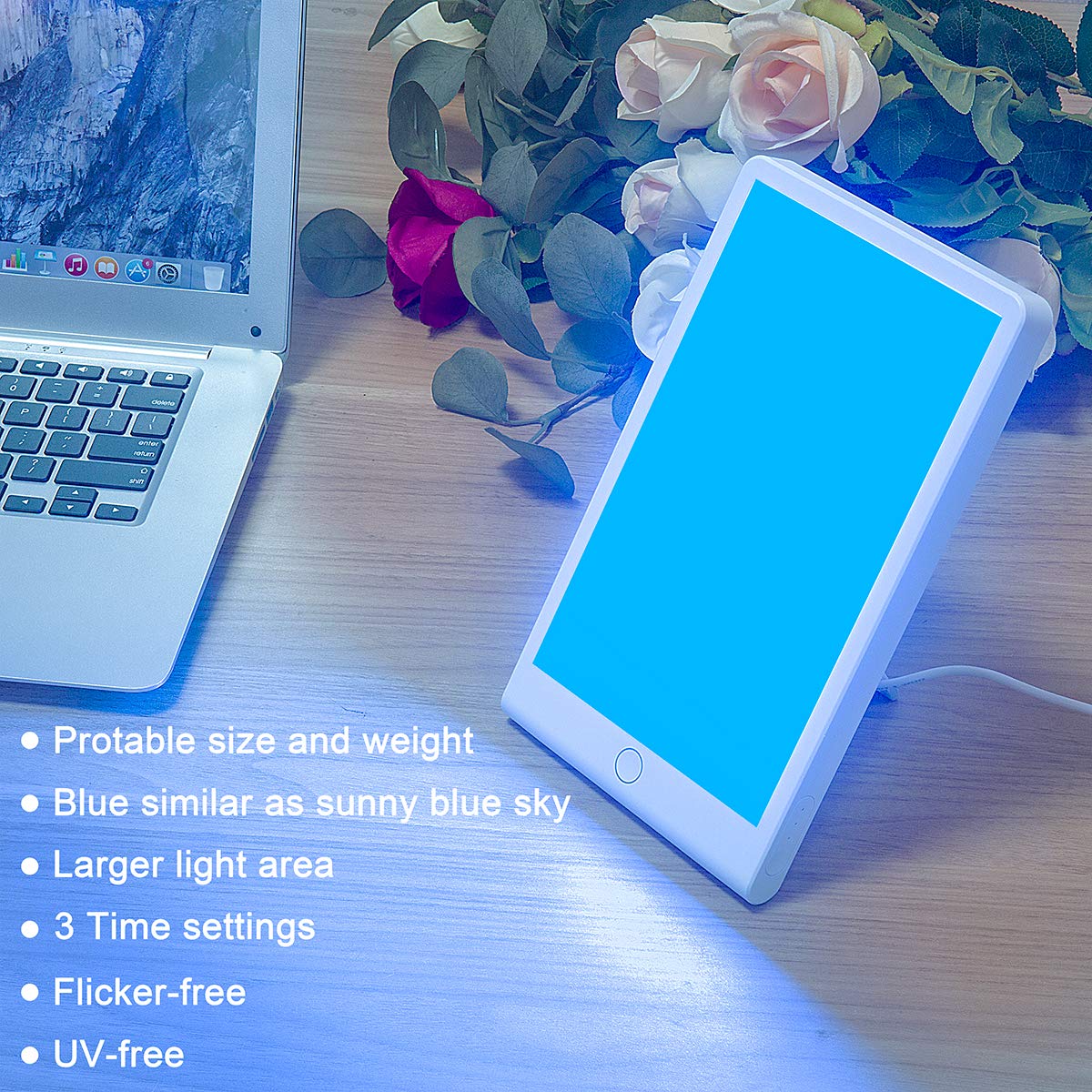 SMY Lighting blue light energy lamp front view supports mood and focus