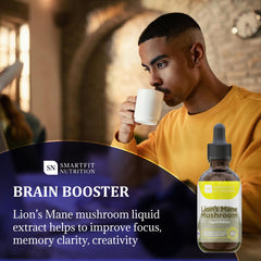 SN SmartFit Lions Mane Extract dropper in use for daily brain support
