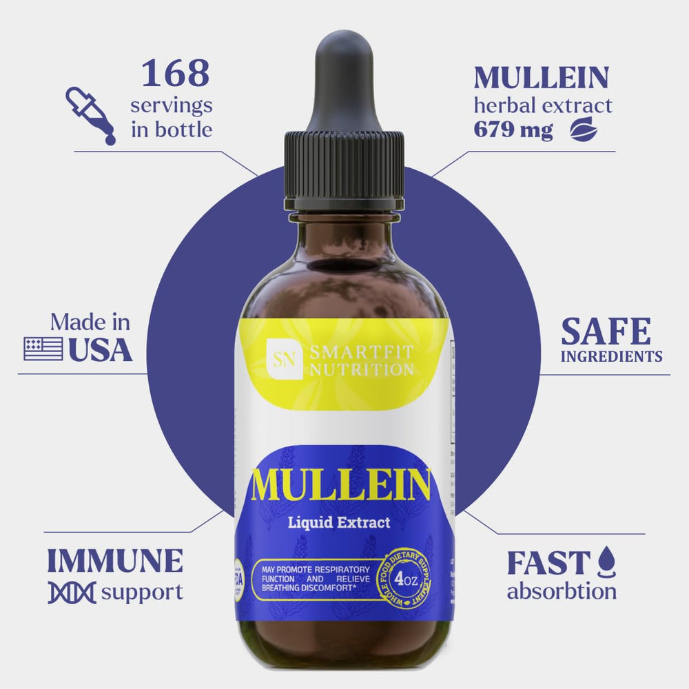 SN SMARTFIT NUTRITION Mullein Drops bottle pour for easy mixing with drinks