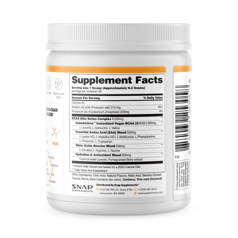 Snap Supplements BCAA powder in gym scene during training.