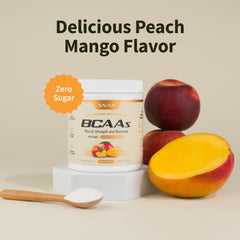 Snap Supplements BCAA powder in water glass showing easy hydration.