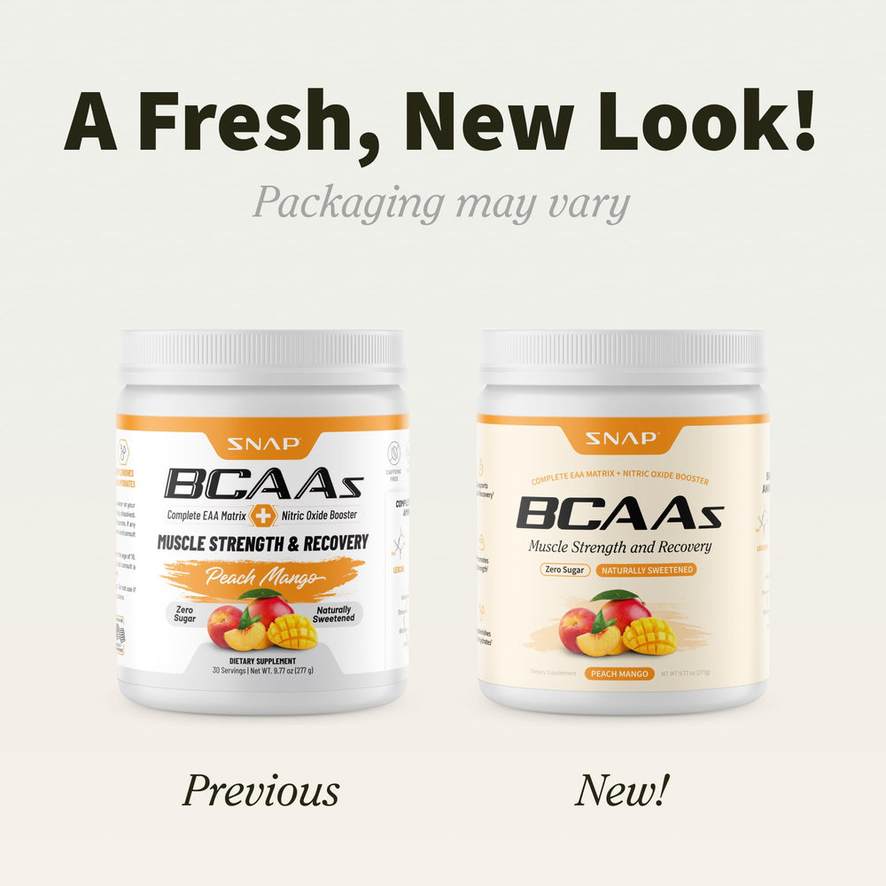 Snap Supplements BCAA powder with nitric oxide booster for enhanced workout support.