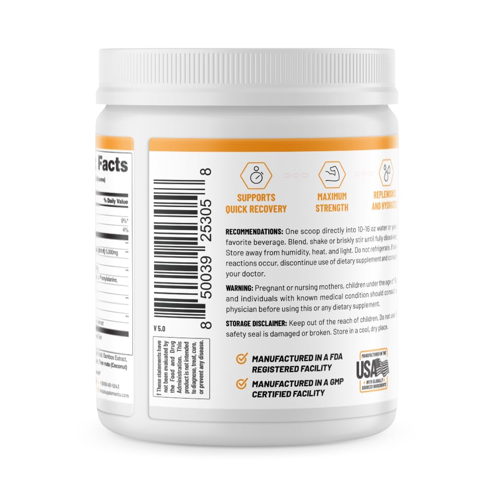 Snap Supplements BCAA powder packaging with freshness seal.