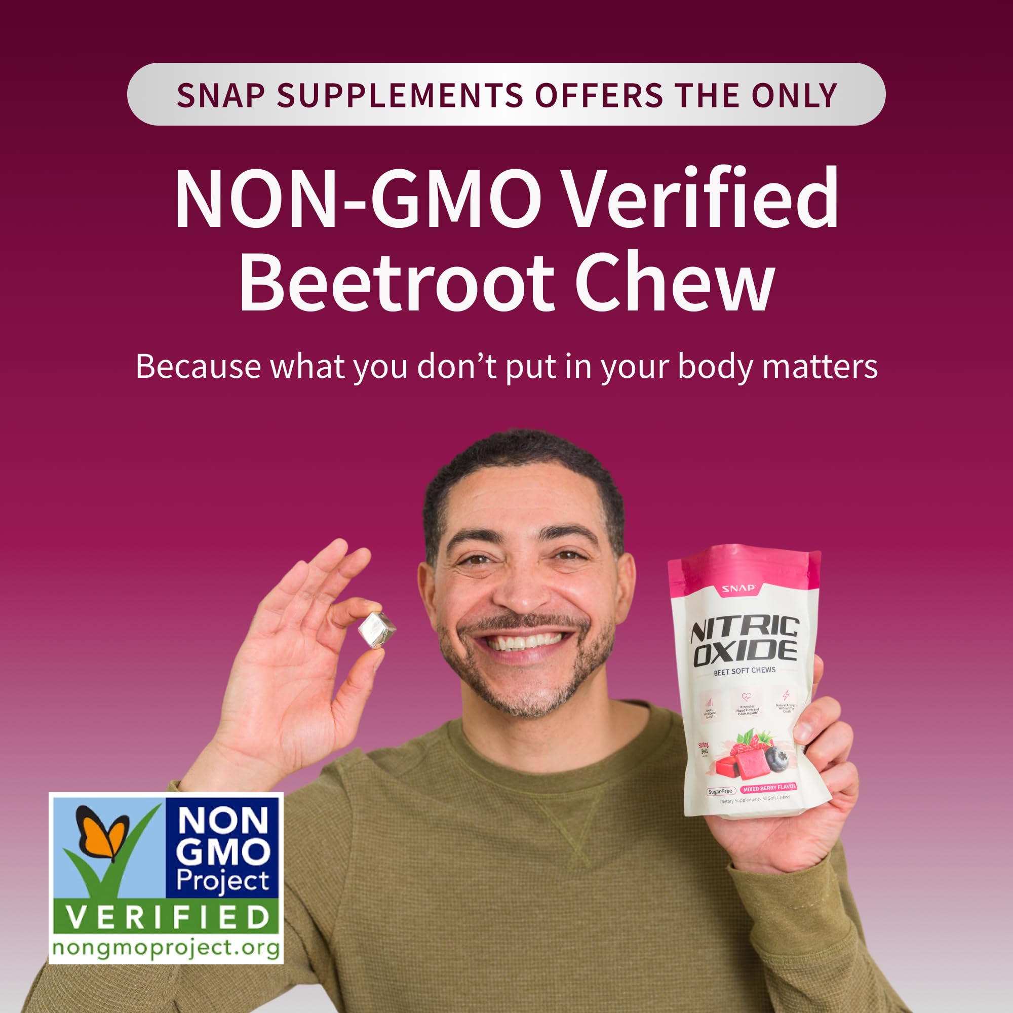 Snap Supplements Beet Root soft chews on-the-go packaging for convenience