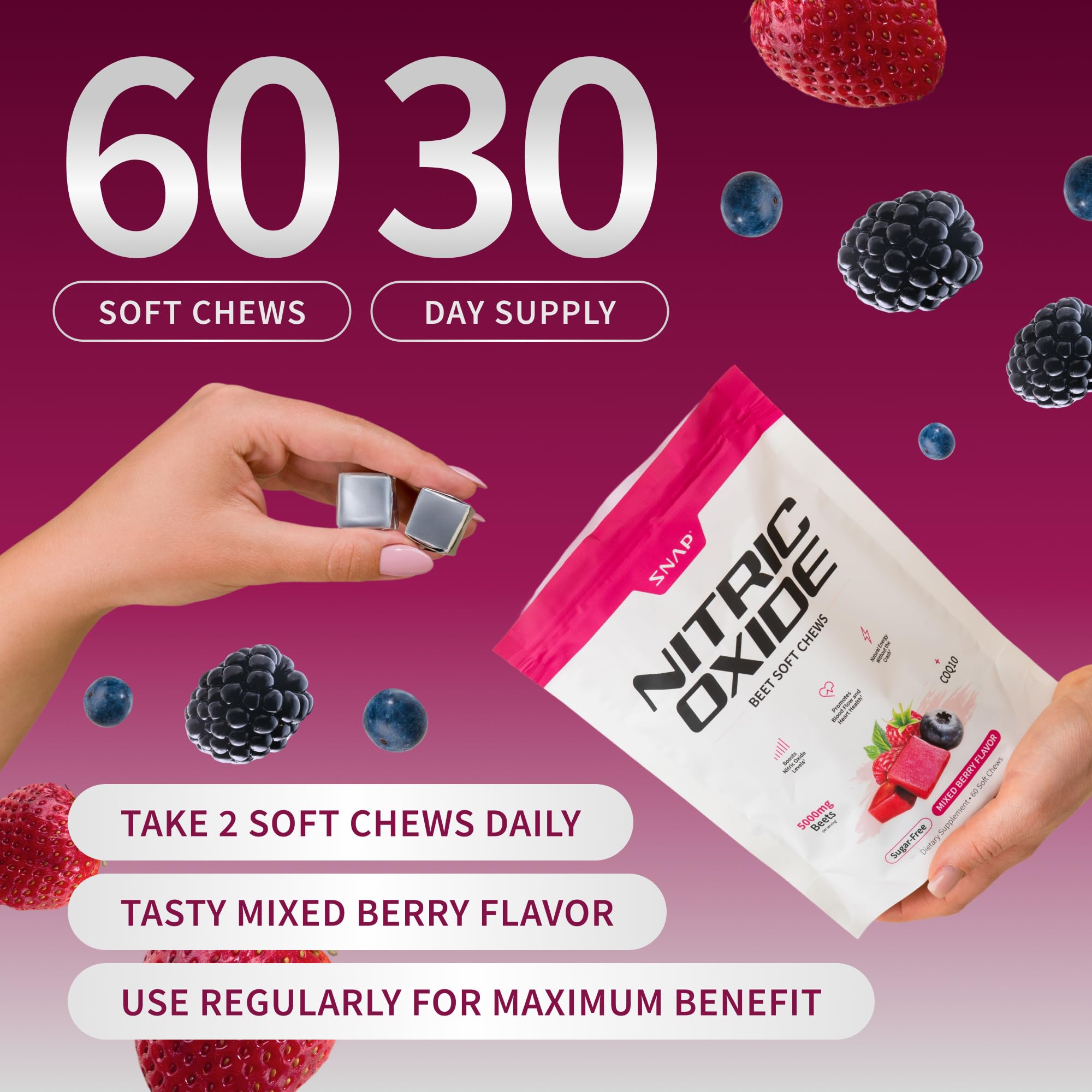 Snap Supplements Beet Root soft chews vegan-friendly and sugar-free