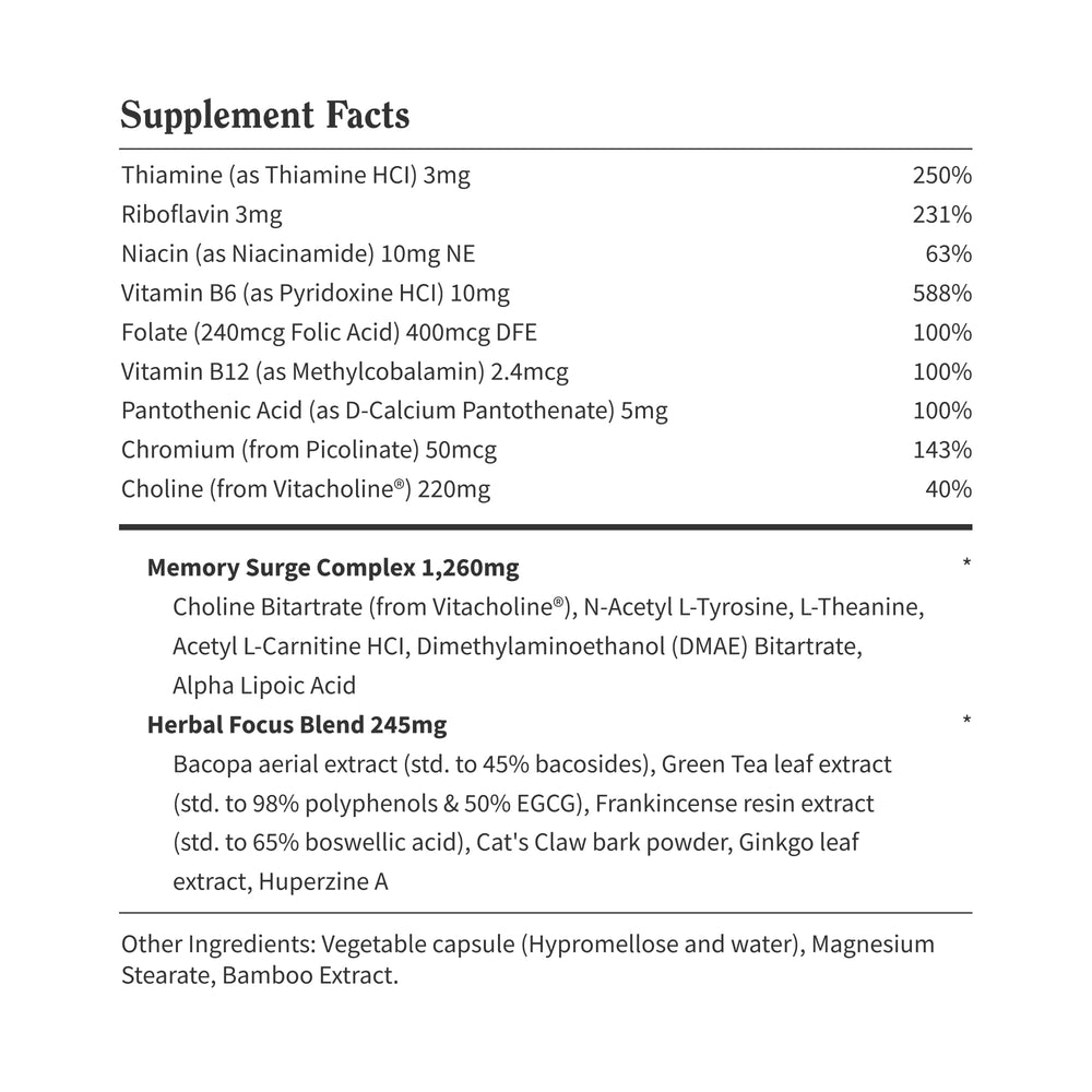 Snap Supplements Brain Booster ingredient scene showcases bacopa and ginkgo.