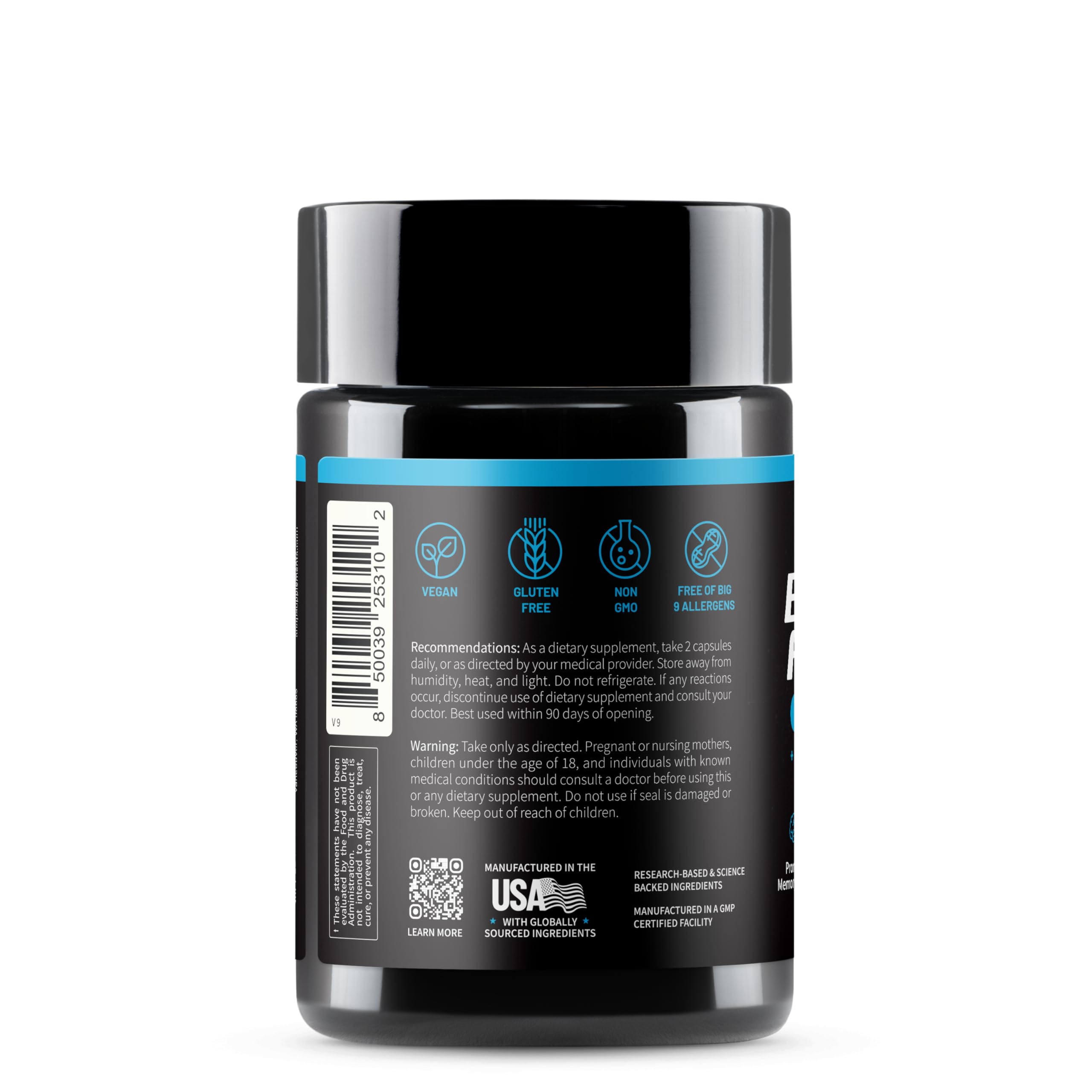 Snap Supplements Brain Booster packaging and product display on shelf.