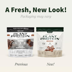 Snap Supplements scoop dispensing chocolate protein powder for easy shake prep.