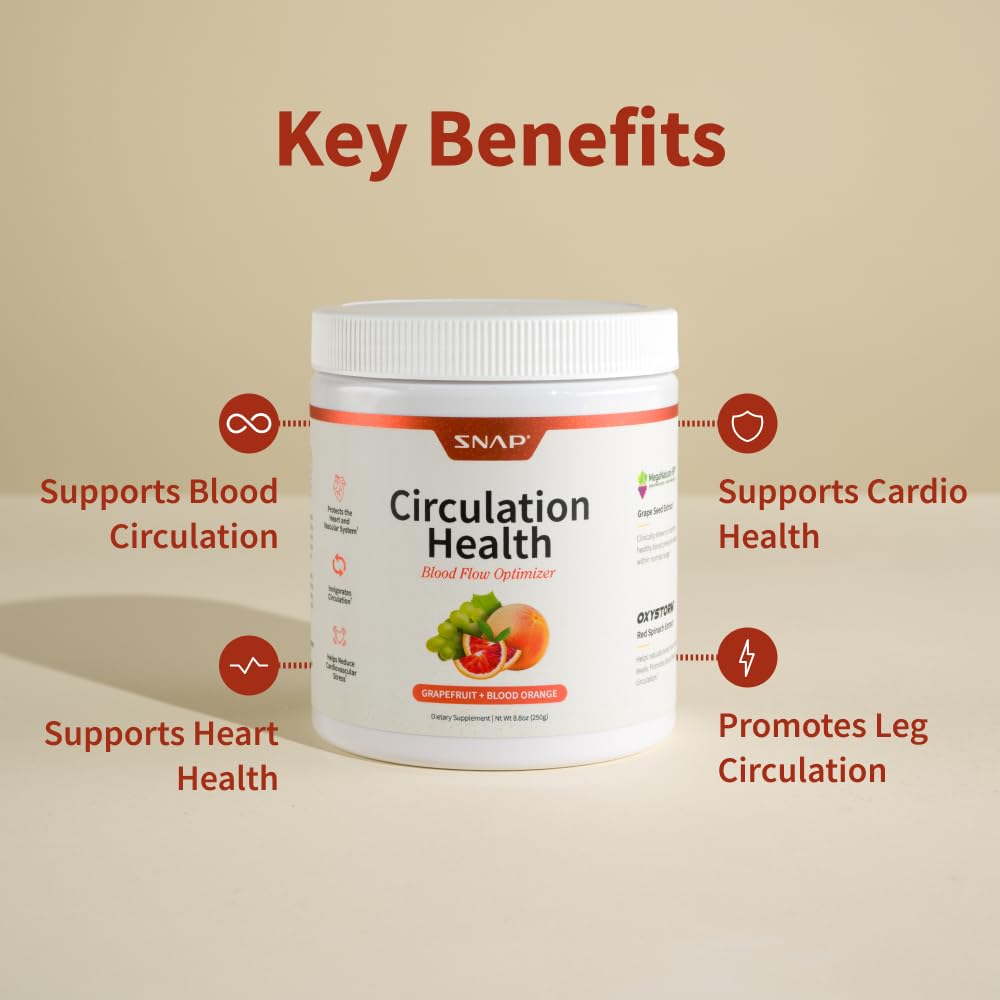 Snap Supplements Circulation shake with glass for a quick daily circulation ritual.