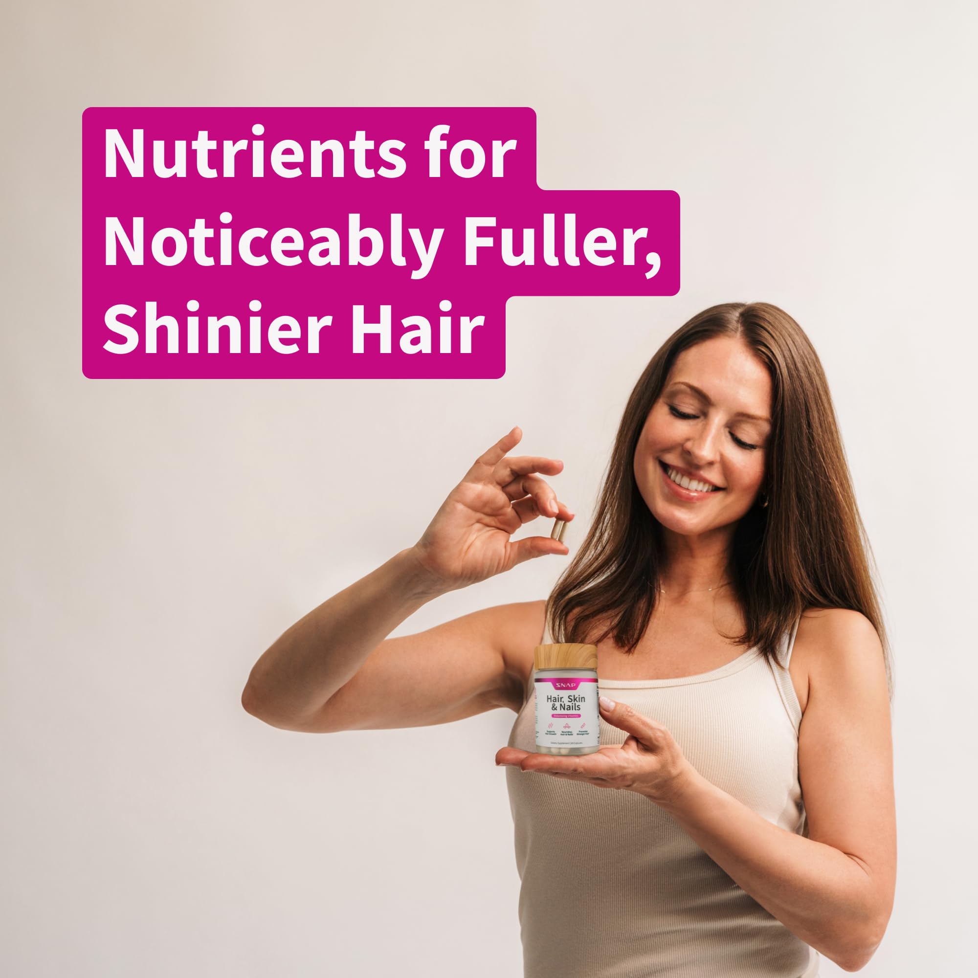 Snap Supplements collagen peptides texture indicating skin and hair resilience