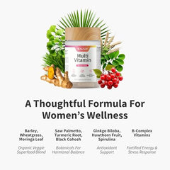 Snap Supplements Daily Multivitamin for Women label closeup highlights essential nutrients.