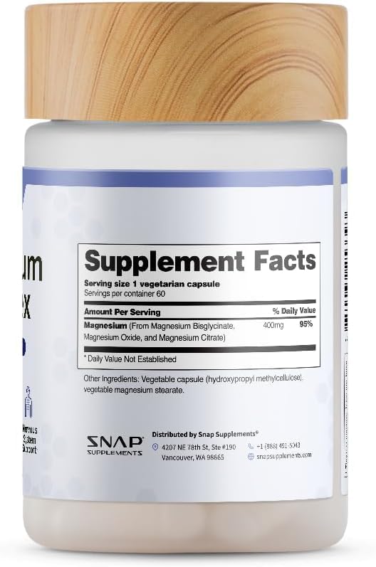 Snap Supplements daily-use-ready bottle on shelf.