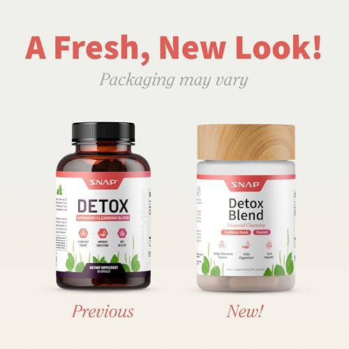 Snap Supplements Detox bottle side view for convenient daily use.