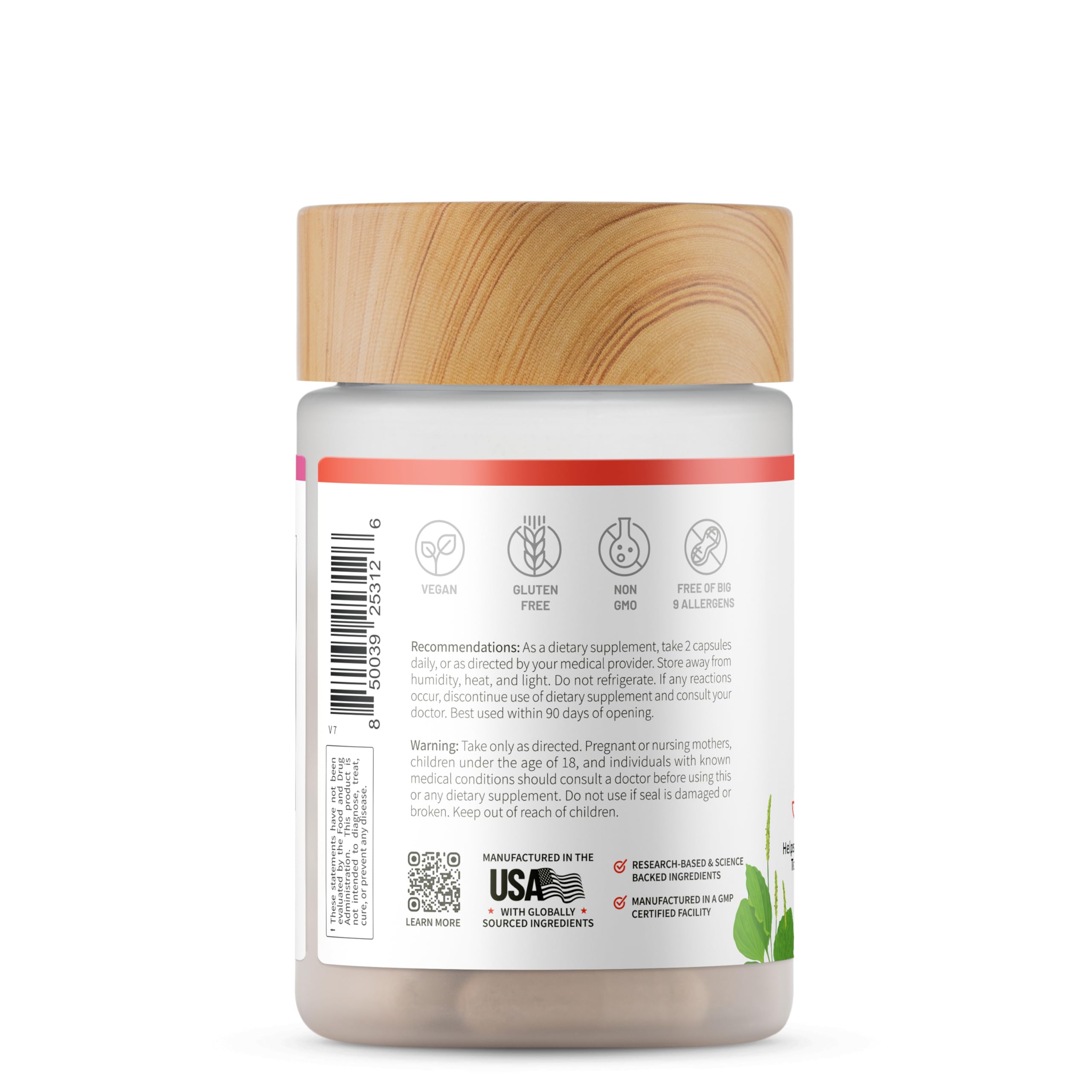 Snap Supplements Detox natural ingredients close-up on herb blend.