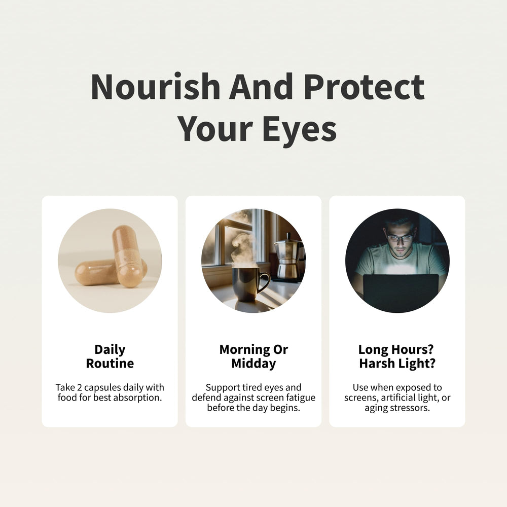 Snap Supplements Eye Health bottle dispense pour demonstrates easy daily intake.