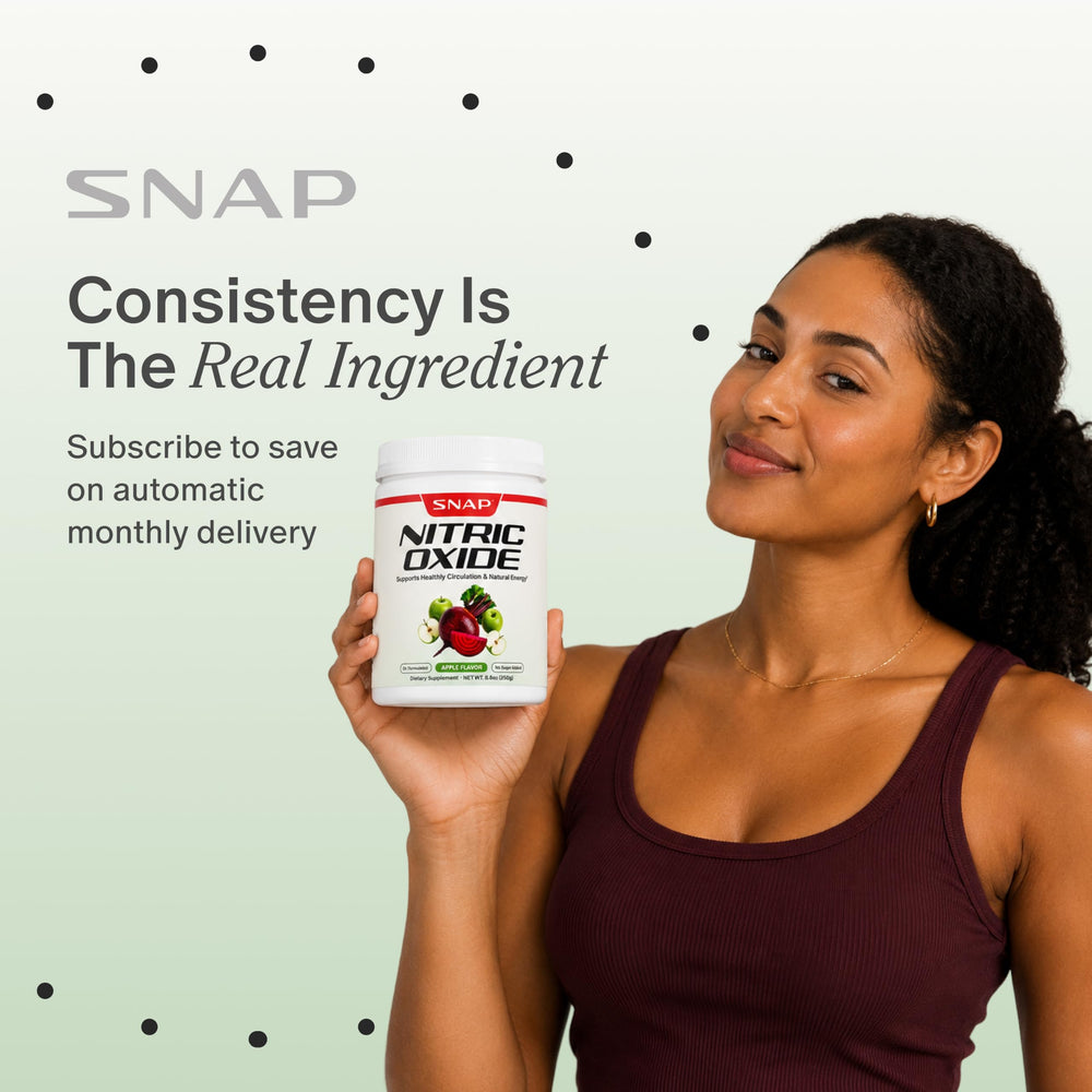Snap Supplements GMP-certified facility seal on packaging ensures quality.