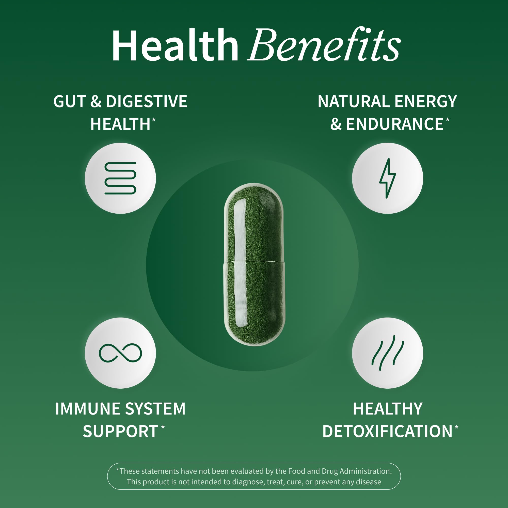 Snap Supplements green blend on spoon for easy daily use.