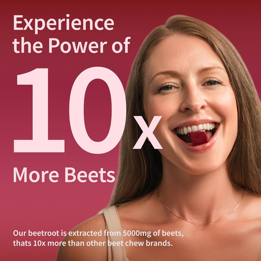 Snap Supplements Heart Beets soft chews mixed berry flavor highlighting enjoyable daily snack.
