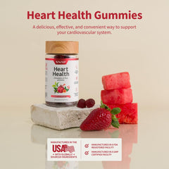 Snap Supplements Heart Health Gummies bottle with gummies spilled for easy daily consumption