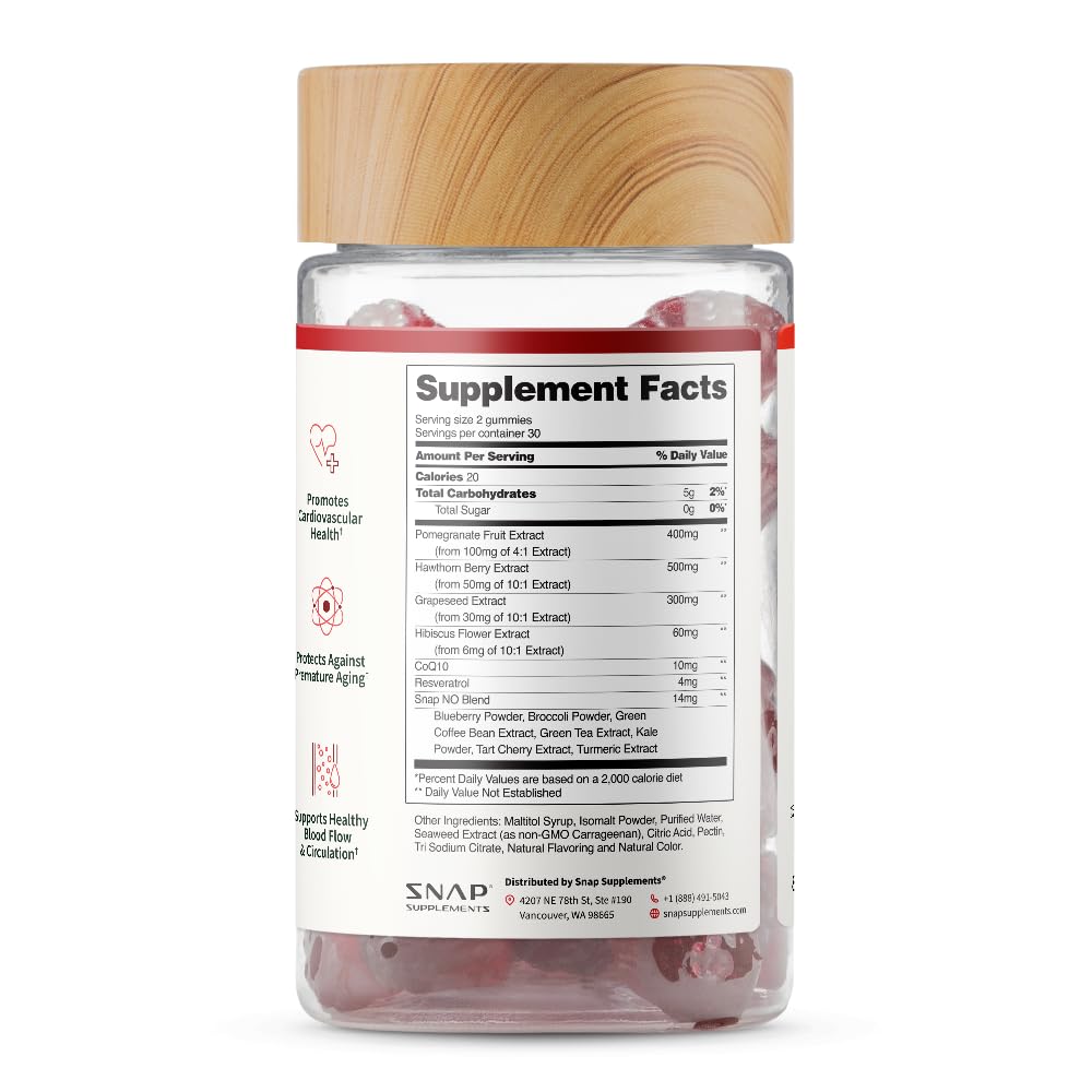 Snap Supplements Heart Health Gummies daily-use bottle on desk for easy routines