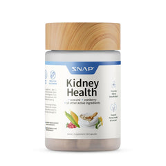 Snap Supplements Kidney Health bottle label highlighting plant-based urinary support