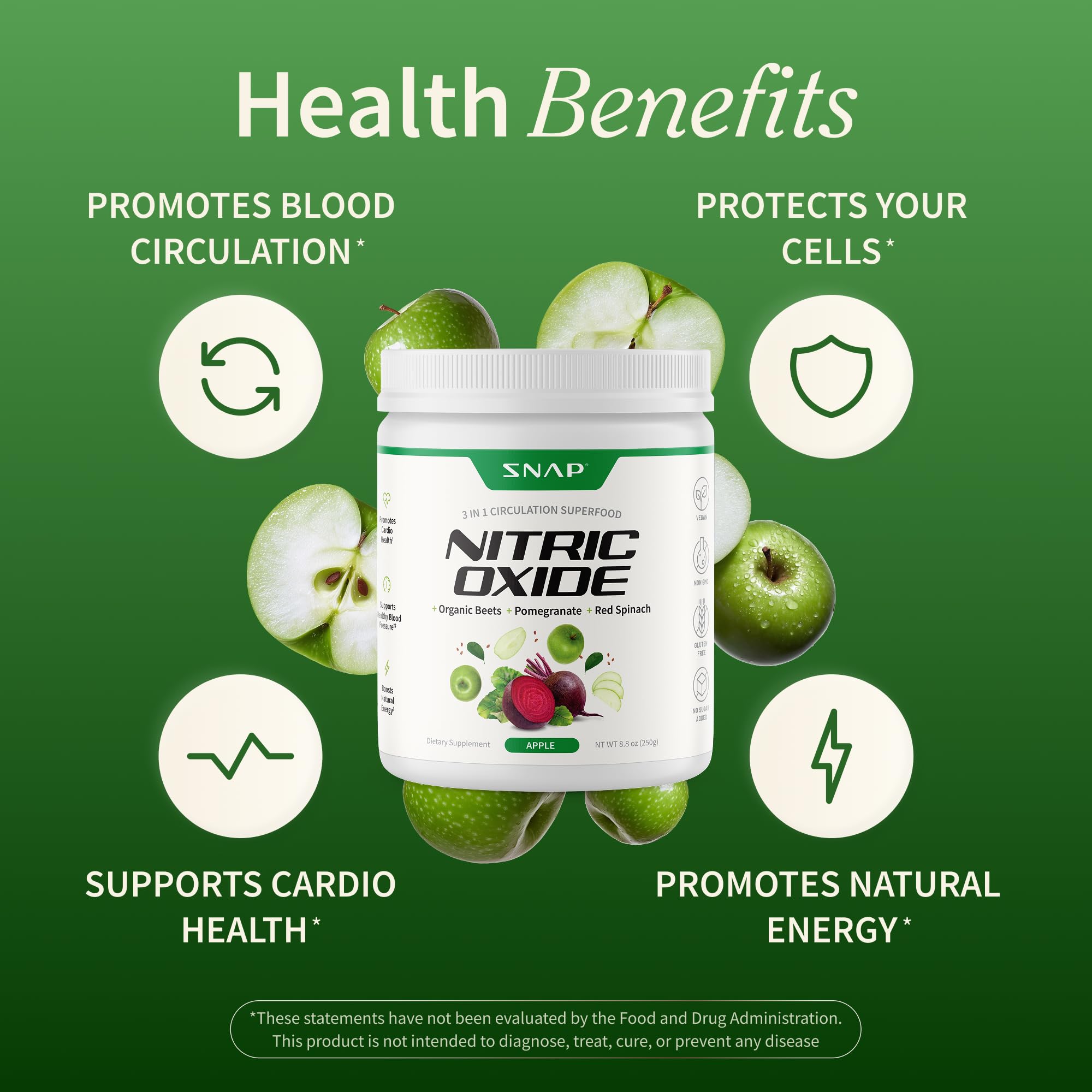 Snap Supplements Label close-up showing organic ingredients and GMP quality.