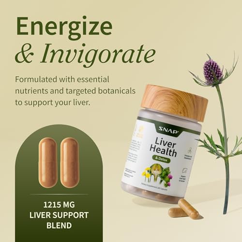 Snap Supplements Liver Health bottle side view showing compact capsules for daily use