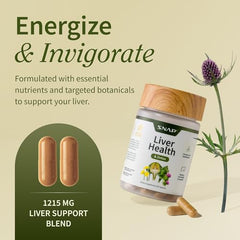 Snap Supplements Liver Health bottle side view showing compact capsules for daily use