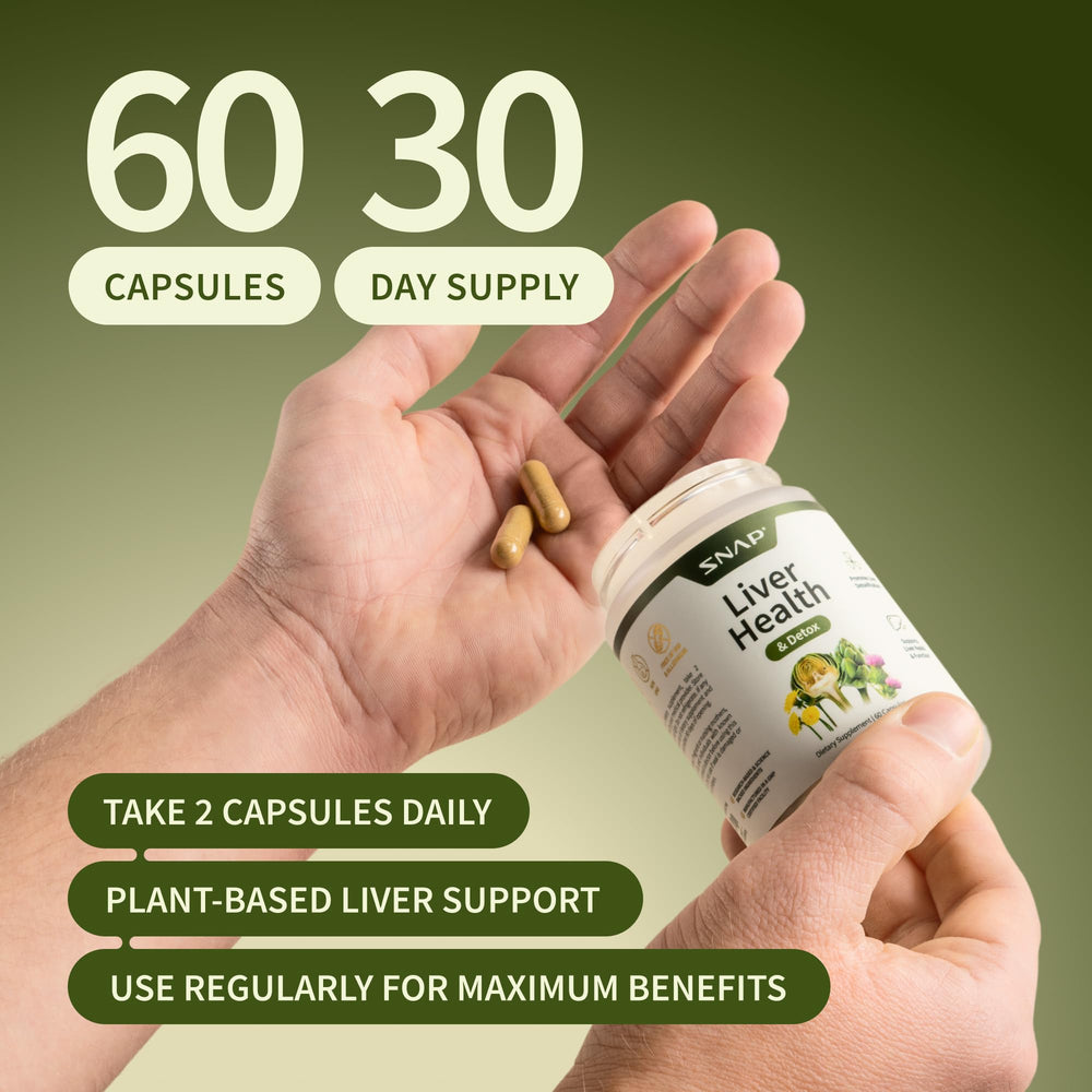 Snap Supplements Liver Health turmeric and resveratrol cues emphasize antioxidants