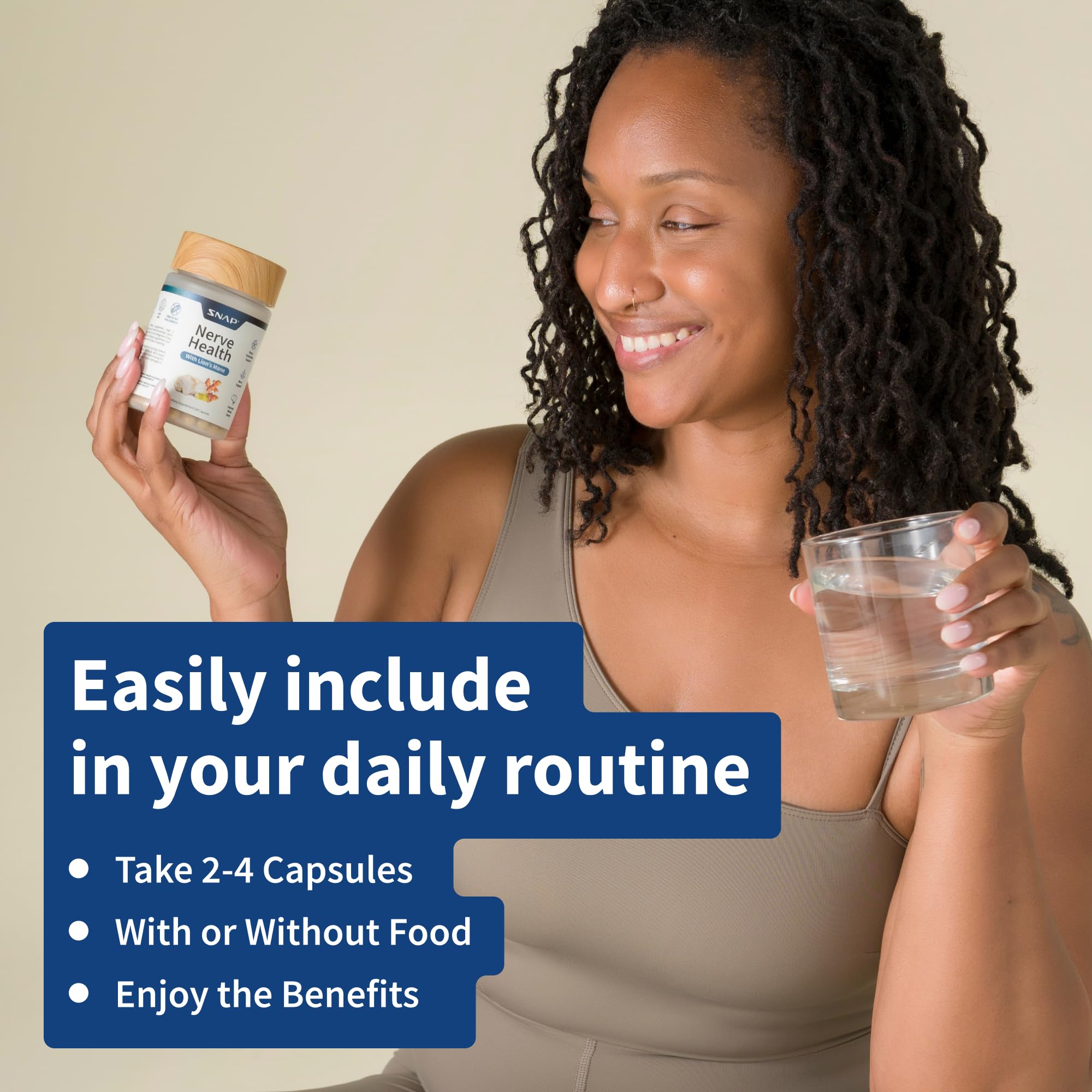 Snap Supplements nerve health back label detail with ingredient list