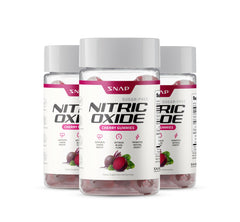 Snap Supplements Nitric Oxide Beet Root Gummies bottle for daily circulation support.