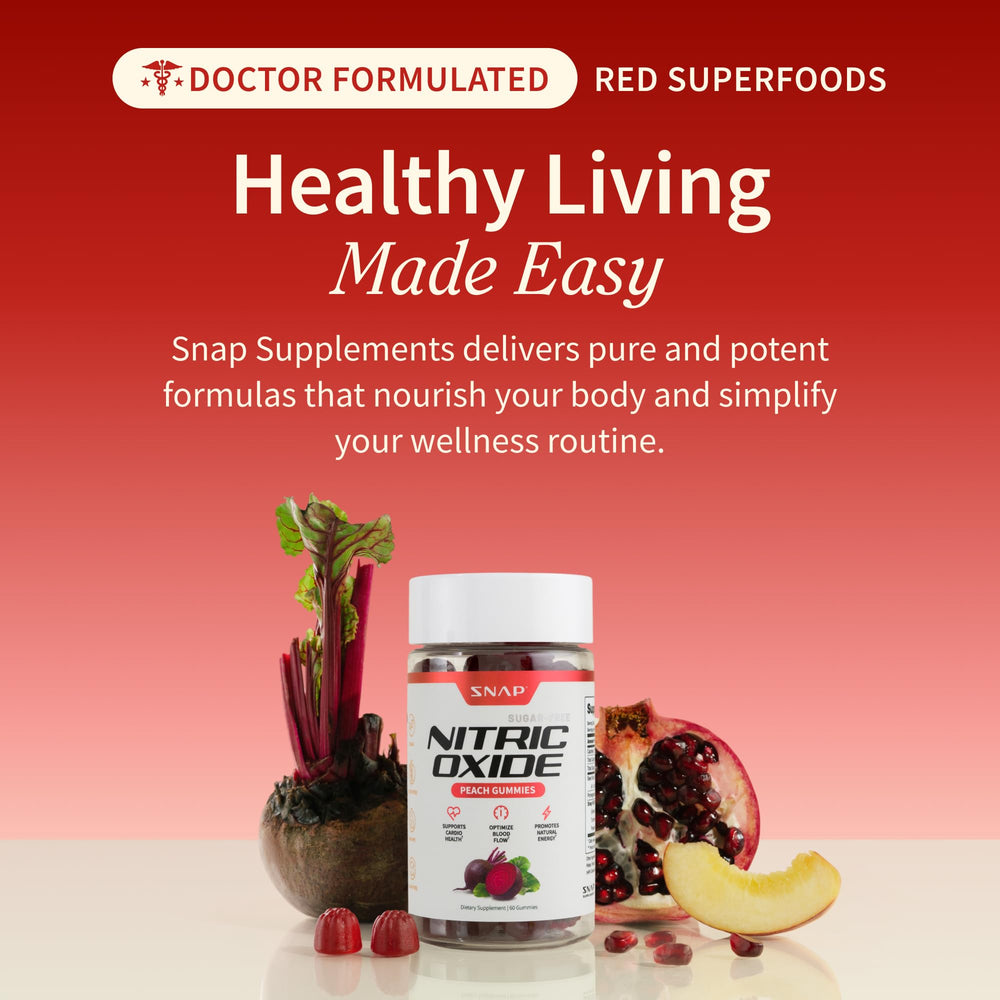 Snap Supplements Nitric Oxide Beet Root Gummies pomegranate juice powder highlight for vitality