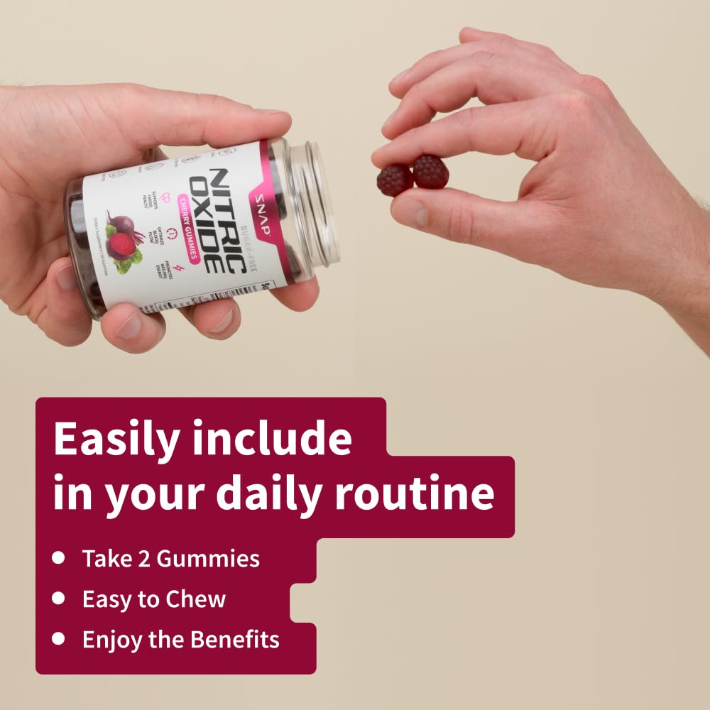 Snap Supplements Nitric Oxide Beet Root Gummies with pomegranate powder highlight antioxidant support.