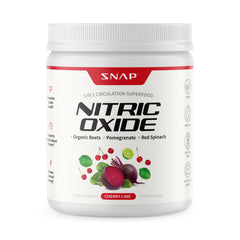 Snap Supplements Organic Beet Root Powder bottle on counter for everyday energy support.