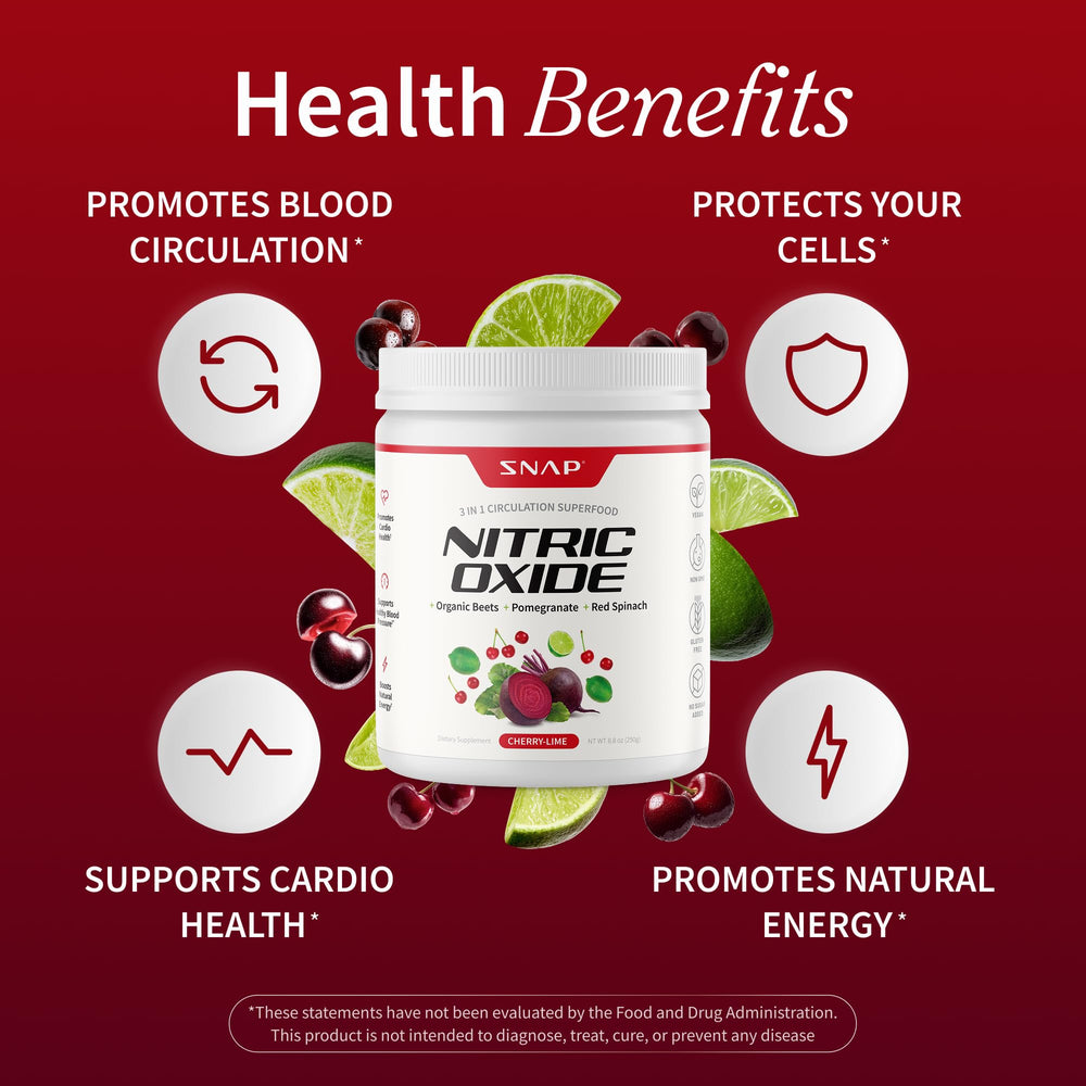 Snap Supplements Organic Beet Root Powder blended into a cherry lime smoothie.