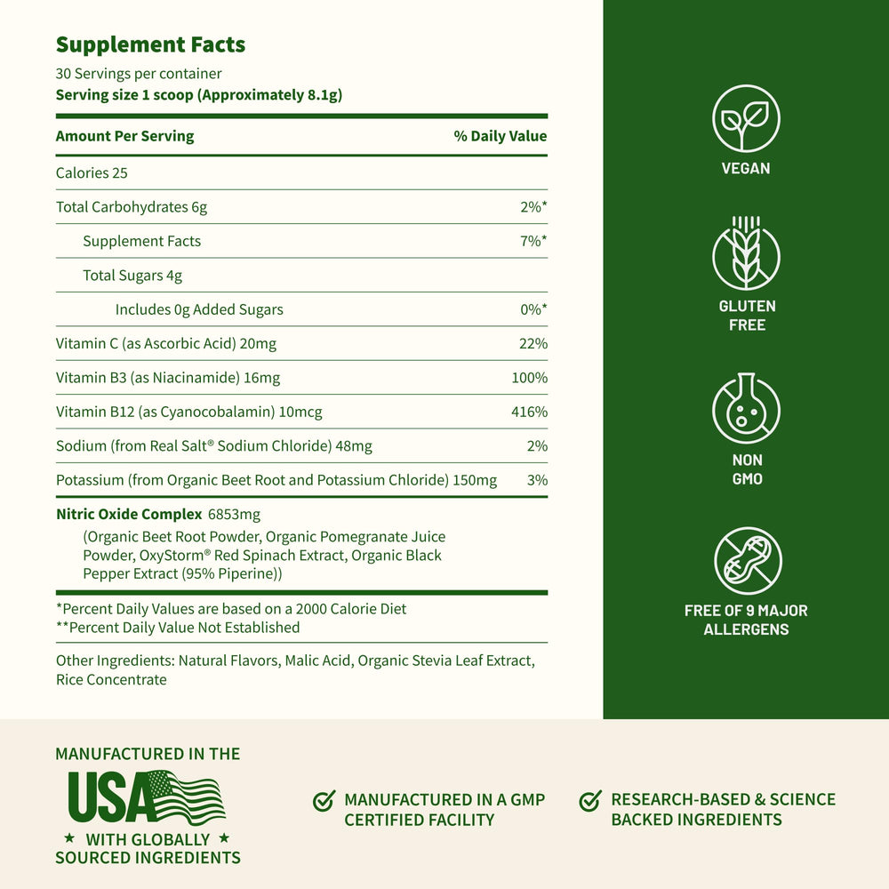 Snap Supplements Organic Beet Root Powder with vegan, non-GMO formula.