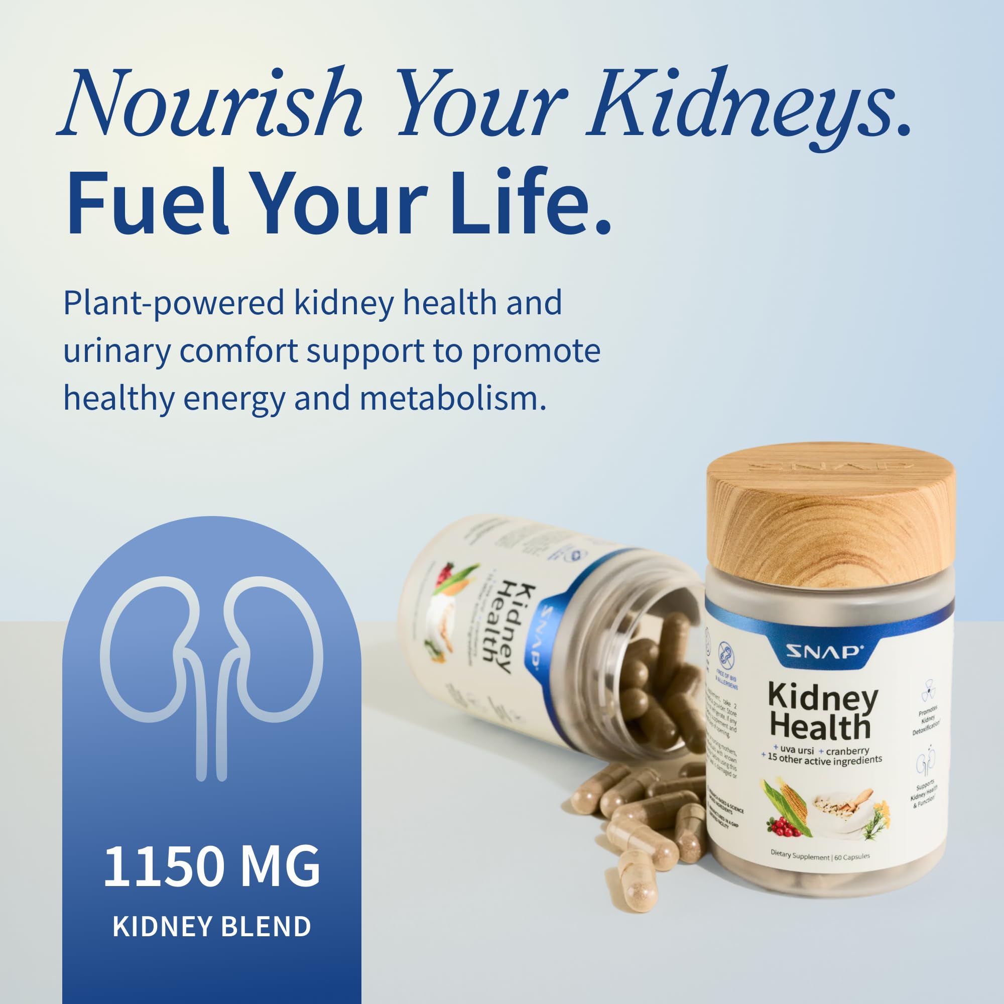 Snap Supplements Kidney Health with organic cranberry and grape seed antioxidants