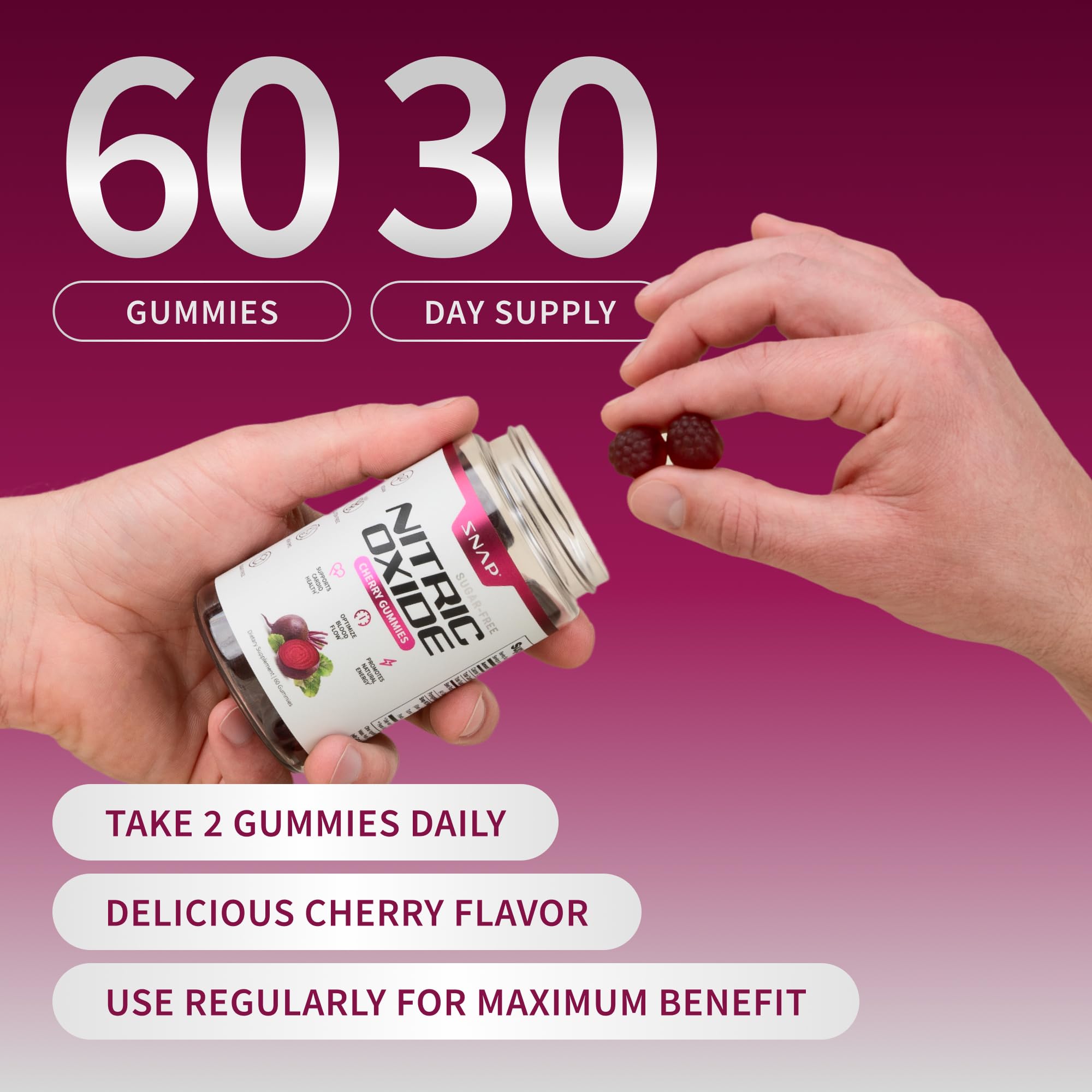 Snap Supplements Pomegranate Powder ingredient blend boosts antioxidant support.