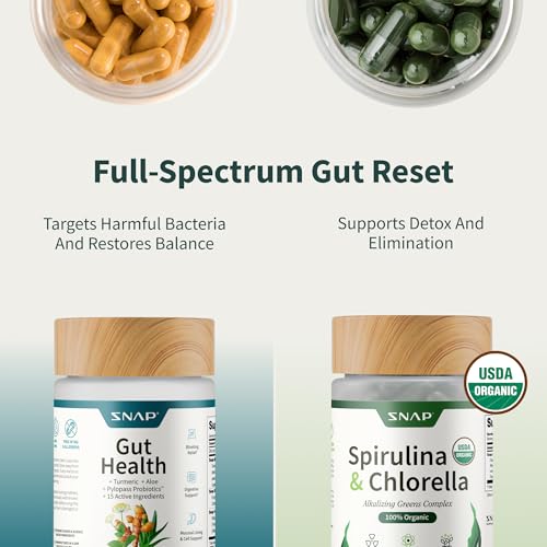 Snap Supplements probiotic and digestive enzymes capsules close-up for daily digestive support