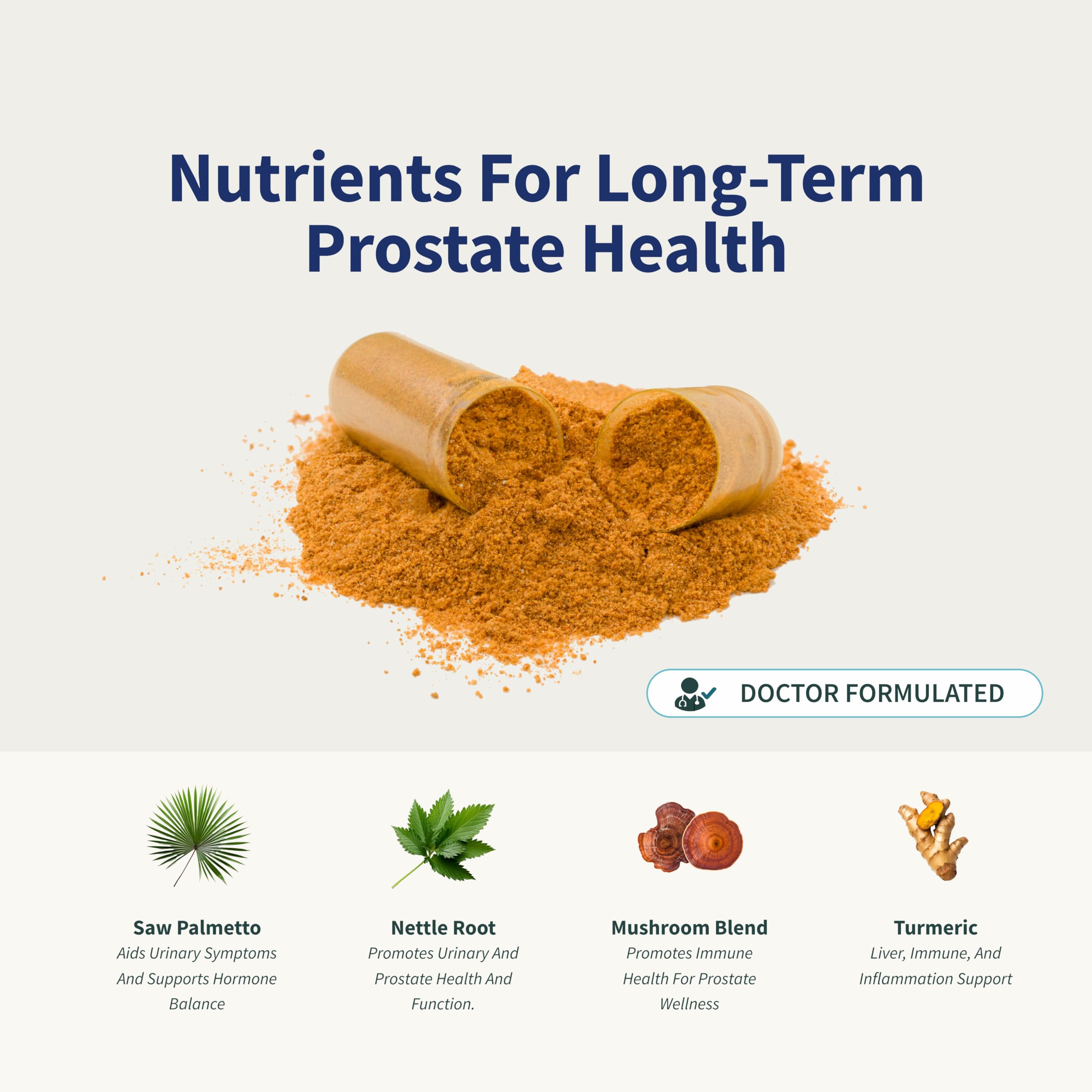 Close-up of Snap Supplements Prostate Health capsules showing plant-based formula