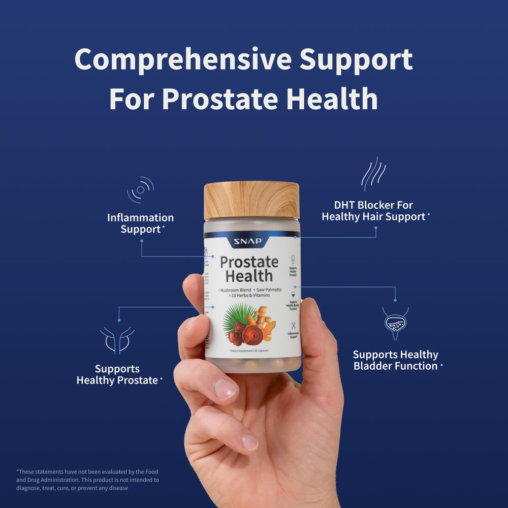 Ingredient shot of Snap Supplements Prostate Health featuring turmeric and mushrooms