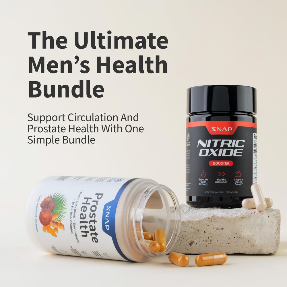 Snap Supplements Prostate Health with saw palmetto supports urinary comfort and immune wellness.