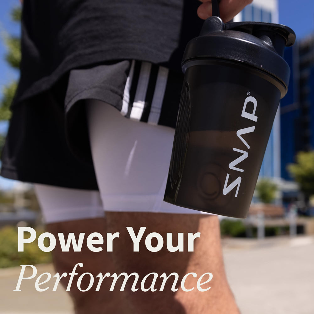 Snap Supplements shaker bottle portable for everyday hydration on the go.