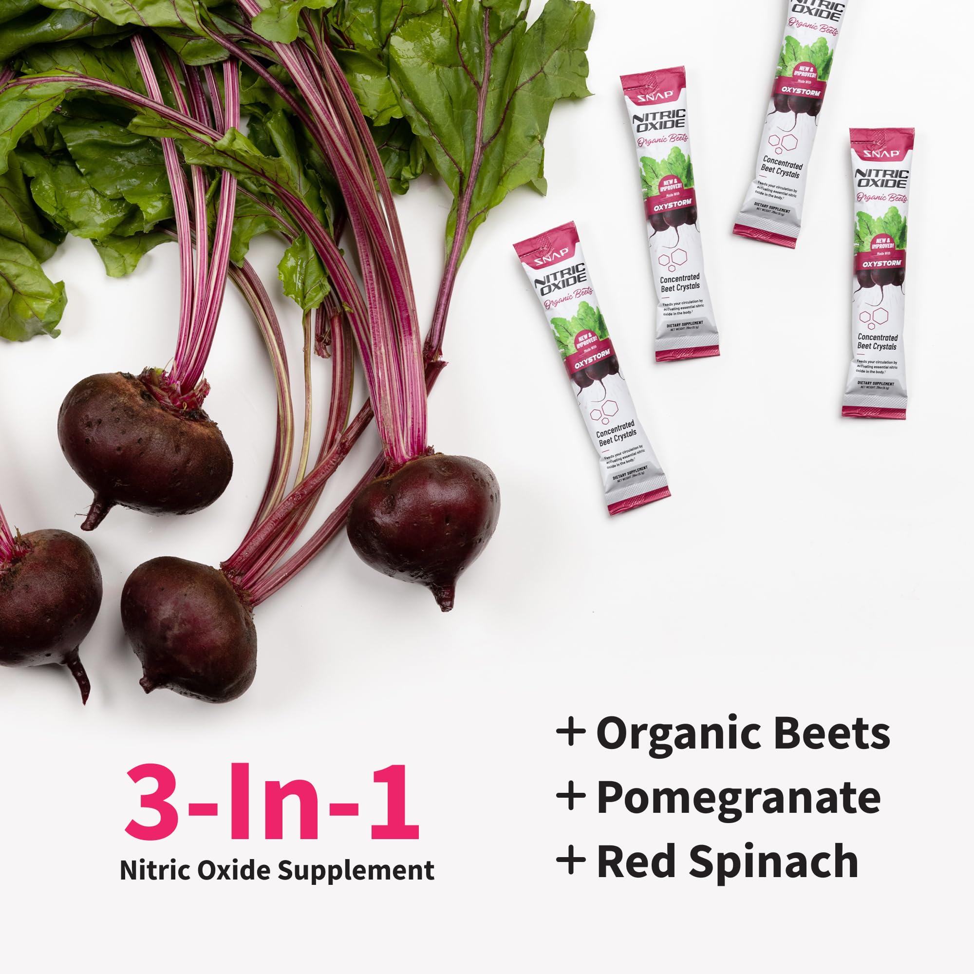 Snap Supplements single-serve packs ready for on-the-go nitric oxide support.