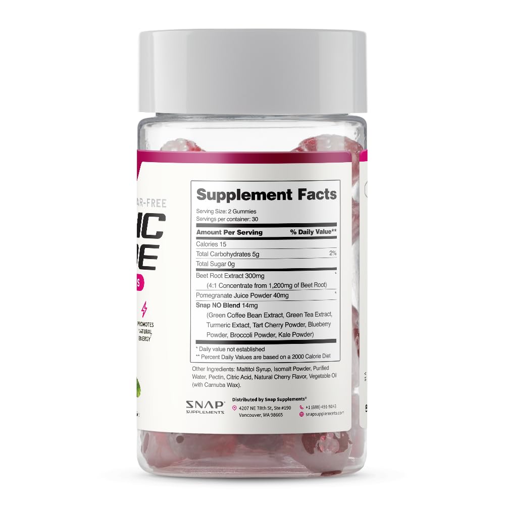 Snap Supplements USA Manufactured Facility annotation suggests quality control.