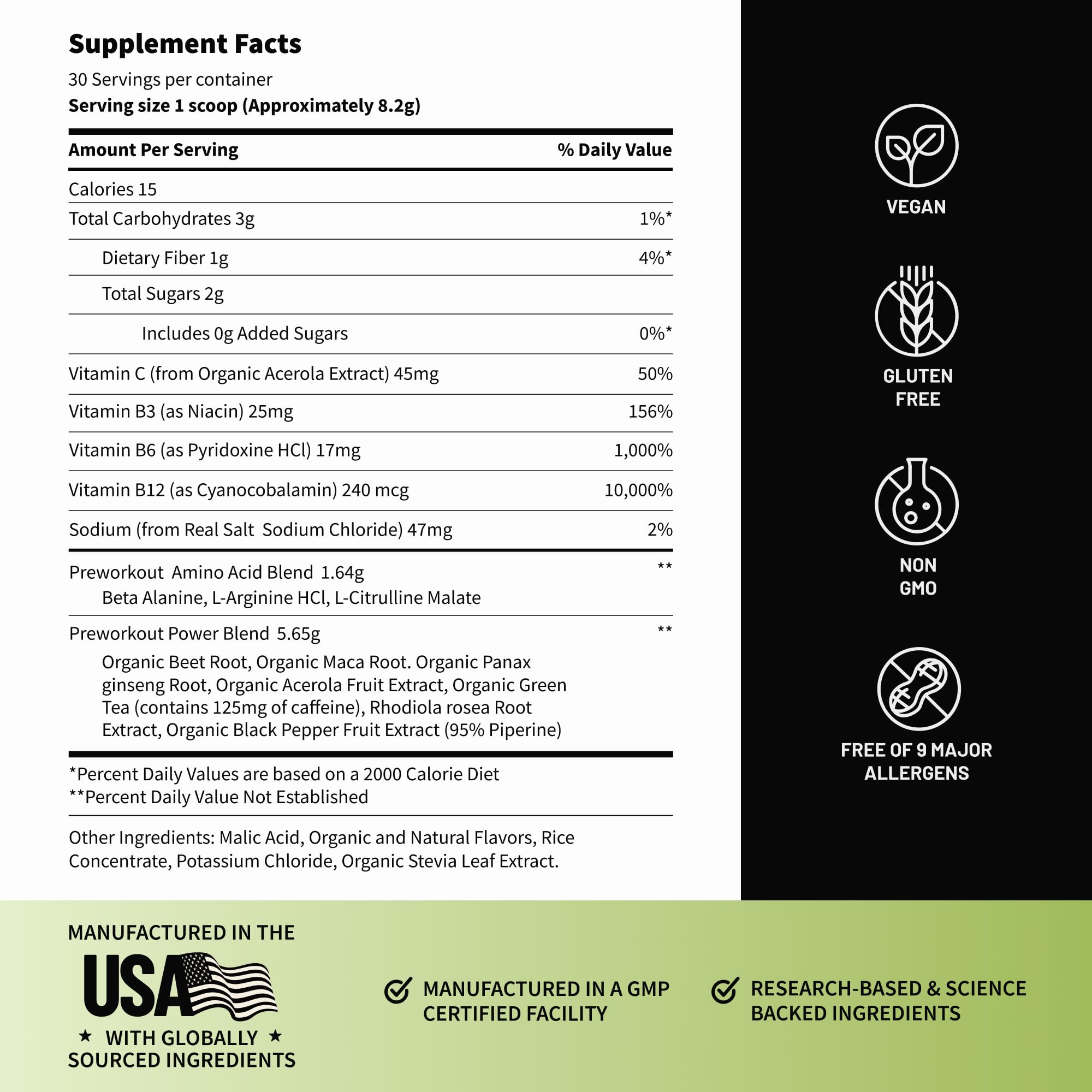 Snap Supplements vegan gluten-free badge reinforces allergen-friendly choice.